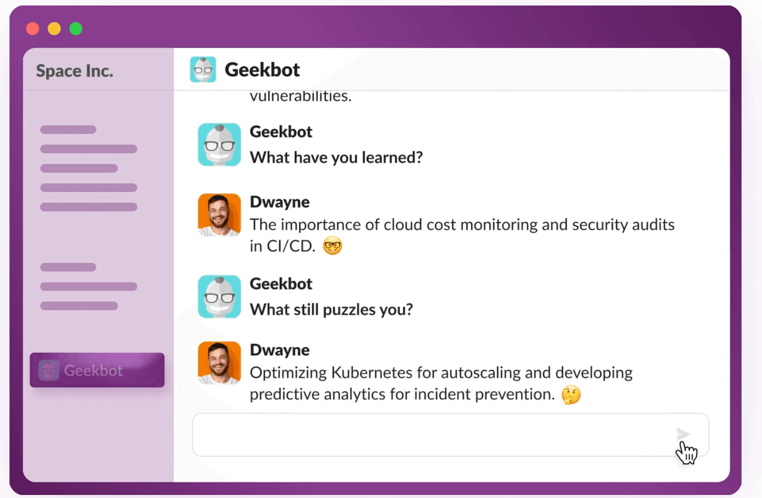 Geekbot app screenshot