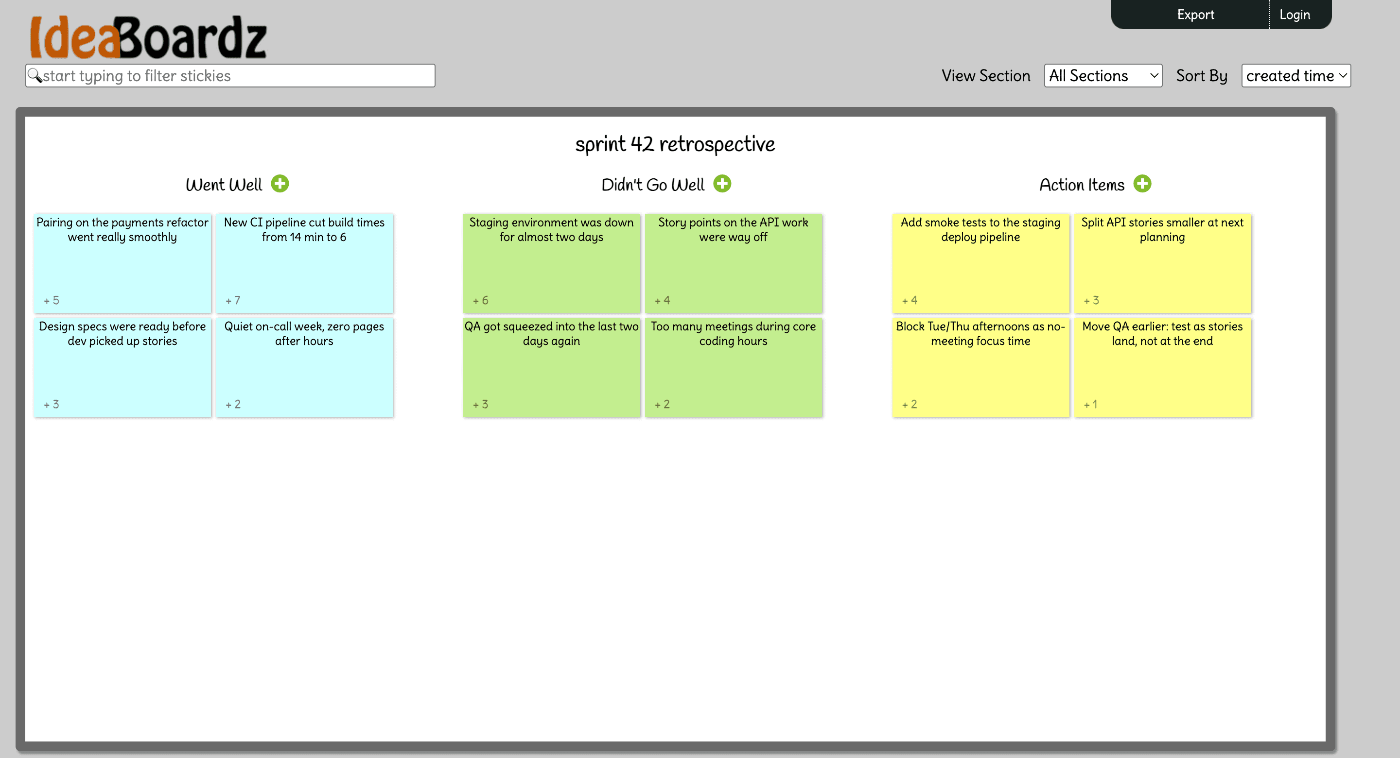 IdeaBoardz app screenshot