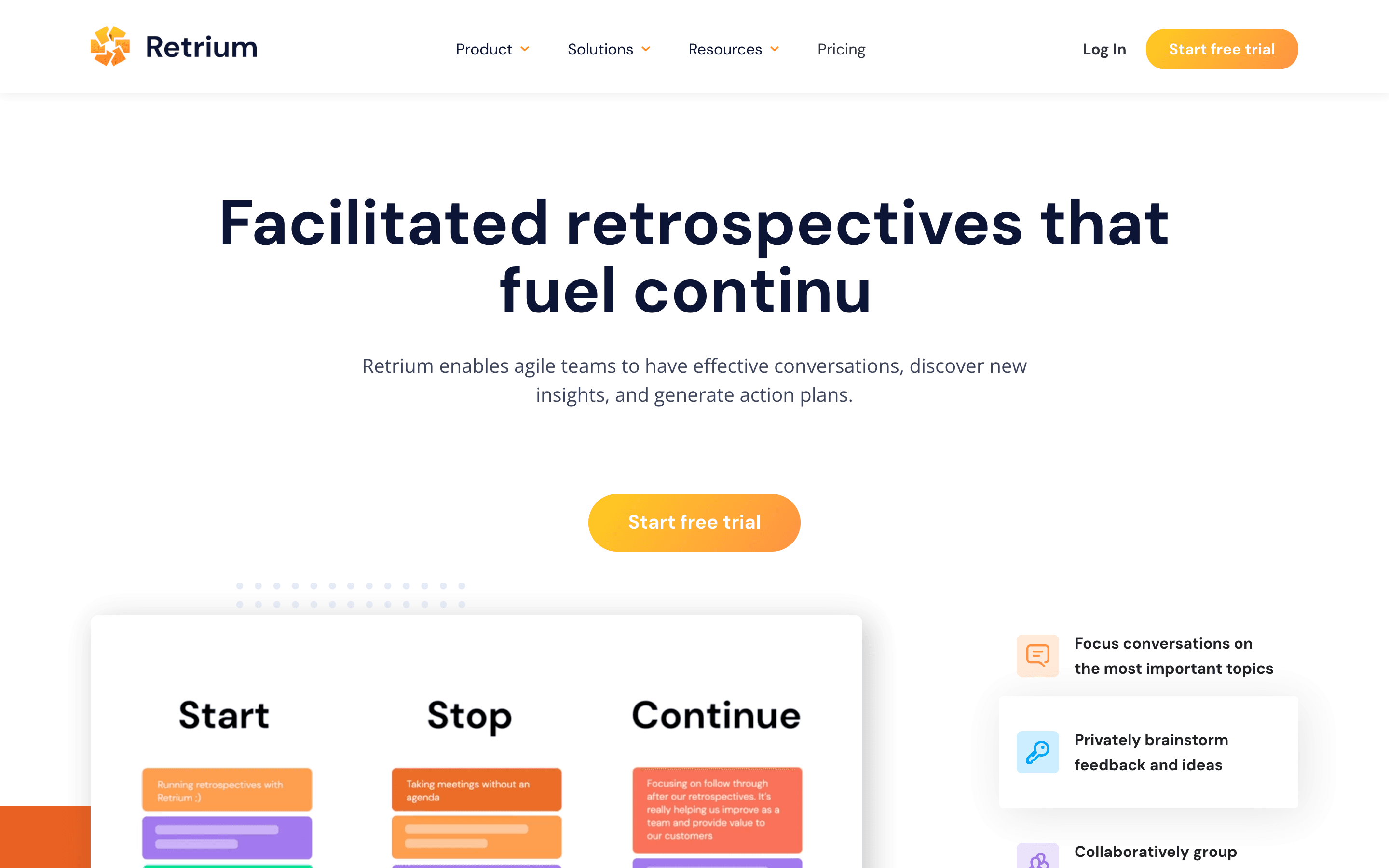 Retrium app screenshot